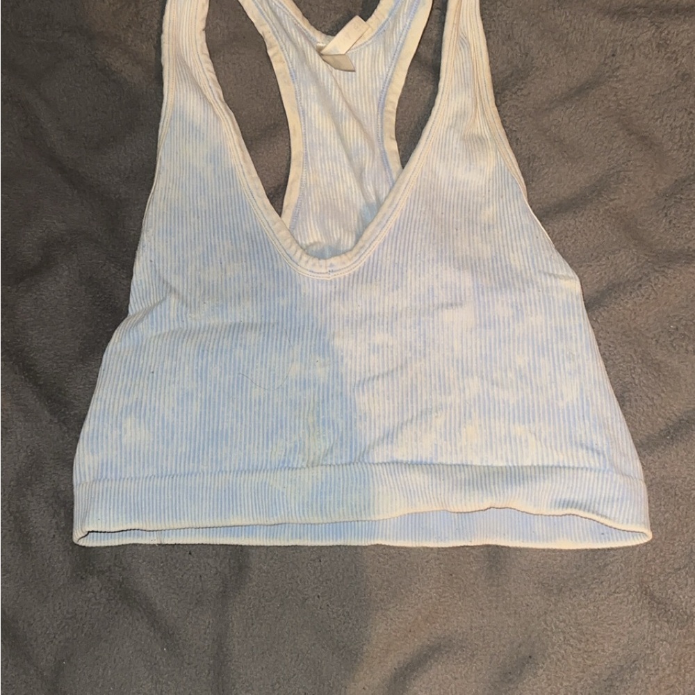Women's White Ribbed Tank Top